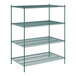 A green metal wire shelving unit by Regency.