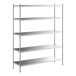 A Regency stainless steel shelving unit with five shelves.