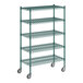 A Regency green metal wire shelving starter kit with 5 shelves.