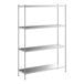 A Regency stainless steel shelving unit with four shelves.