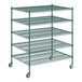 A Regency green wire shelving starter kit with 5 shelves.