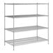 A Regency chrome wire shelving unit with 4 shelves.
