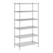 A Regency chrome wire shelving unit with six shelves.