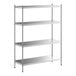 A Regency stainless steel shelving unit with four shelves.