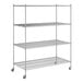 A Regency chrome wire shelving starter kit with four shelves.