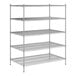 A Regency chrome wire shelving unit with 5 shelves.