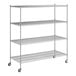 A Regency chrome wire shelving starter kit with four shelves.