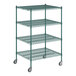 A Regency green wire shelving starter kit with 4 shelves.