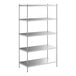 A Regency stainless steel shelving unit with five shelves.