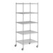 A Regency chrome wire shelving unit with five shelves.