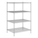 A Regency chrome wire shelving unit with four shelves.