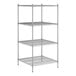 A Regency chrome wire shelving unit with four shelves.