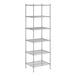 A Regency chrome wire shelving unit with six shelves.