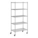 A Regency chrome wire shelving unit with four shelves.