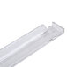 A clear plastic tube with a clear plastic divider inside.