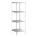 A Regency stainless steel shelving unit with four shelves.