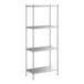 A Regency stainless steel shelving unit with four shelves.