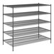 A black Regency wire shelving unit with five shelves.