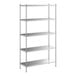 A Regency stainless steel shelving unit with five shelves.