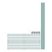 A Regency green wire shelving unit with a grid pattern.