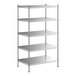 A Regency stainless steel shelving unit with five shelves.