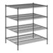 A black wire Regency shelving unit with four shelves.