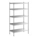 A Regency stainless steel shelving unit with five shelves.