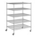 A Regency chrome wire shelving starter kit with 5 shelves.