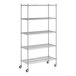 A Regency chrome wire shelving starter kit with five shelves.