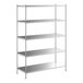 A Regency stainless steel shelving unit with five shelves.