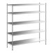 A Regency stainless steel shelving unit with five shelves.