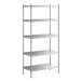 A Regency stainless steel shelving unit with five shelves.