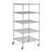 A Regency chrome wire shelving unit with five shelves.