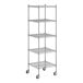 A Regency chrome wire shelving unit with five shelves.