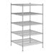 A Regency chrome wire shelving unit with four shelves.