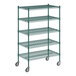 A Regency green metal wire shelving starter kit with 5 shelves.