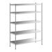 A Regency stainless steel shelving unit with 5 shelves.