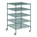 A Regency green wire shelving starter kit with 5 shelves.