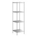 A Regency stainless steel shelving unit with four shelves.