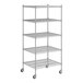 A Regency chrome wire shelving unit with five shelves.