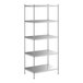 A Regency stainless steel shelving unit with five shelves.