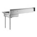 A Regency stainless steel dishtable with a left drainboard and legs.
