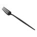 An Acopa Odin stainless steel salad/dessert fork with a black handle.