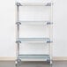 A white MetroMax i open grid shelf with a white removable mat.