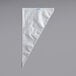 A white triangular object on a gray background.