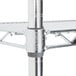 A Metro Super Erecta wire shelf with a metal pole.