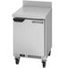 A stainless steel Beverage-Air worktop freezer with a black handle.