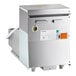 A Frymaster portable fryer oil filter machine on wheels with a stainless steel cabinet.