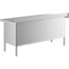 A white rectangular Steelton stainless steel table with sliding doors.