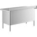 A white rectangular Steelton stainless steel table with sliding doors.